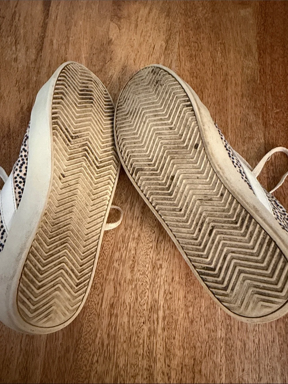 Beige and Speckled Women's Casual Lace-Up Sneakers